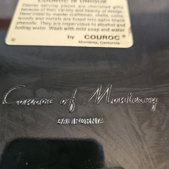 Couroc of Monterey Vintage 10.5" Owl Tray With Label - Picture 9 of 9